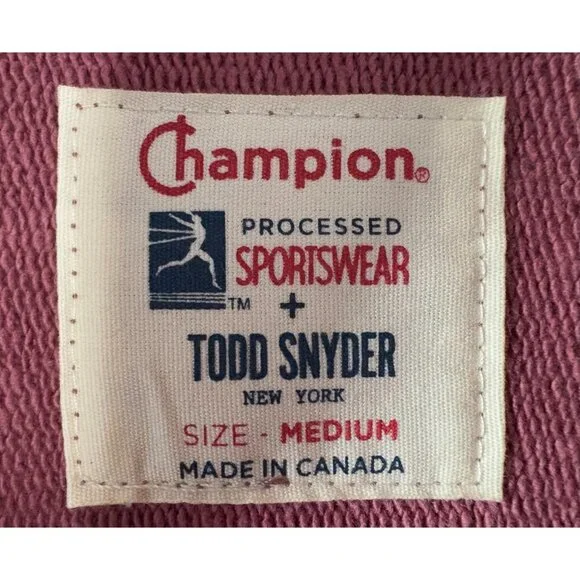 Champion X Todd Snyder Hoodie Sweatshirt size M color Rosewine NWT $138 - Picture 2 of 10